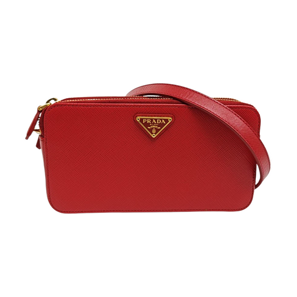 Saffiano Calfskin Shoulder Bag Red