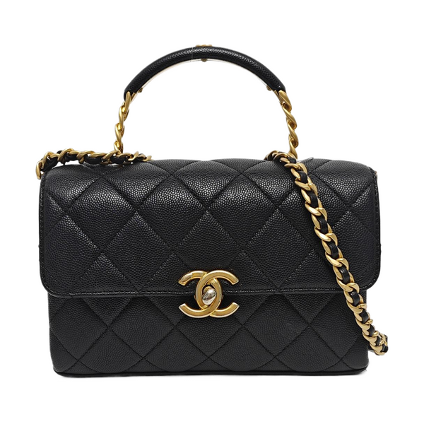 Carry Me Mini Quilted Grained Calfskin Black