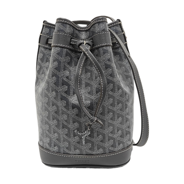 Authenticated pre-owned  Petit Flot Coated Canvas Grey - Bucket Bag at Looply