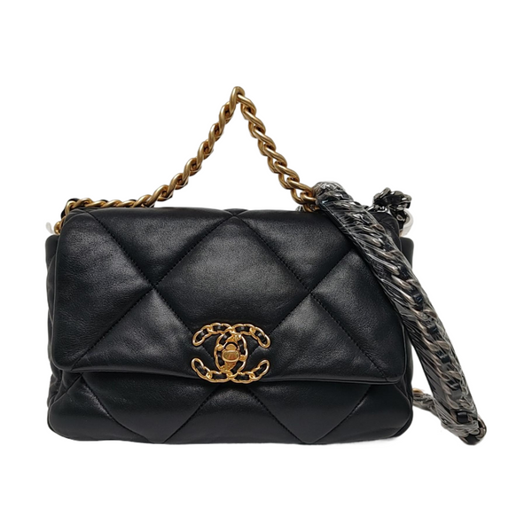 CHANEL 19 Small Quilted Lambskin Black