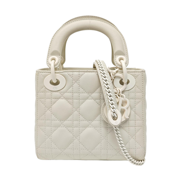 Lady Dior Mini Cannage Lambskin White