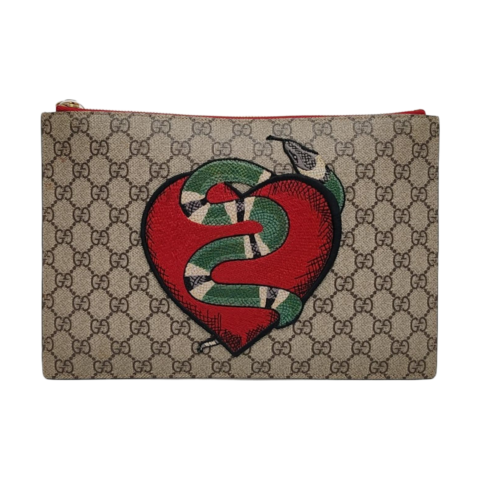 Monogram Coated Canvas Clutch Beige