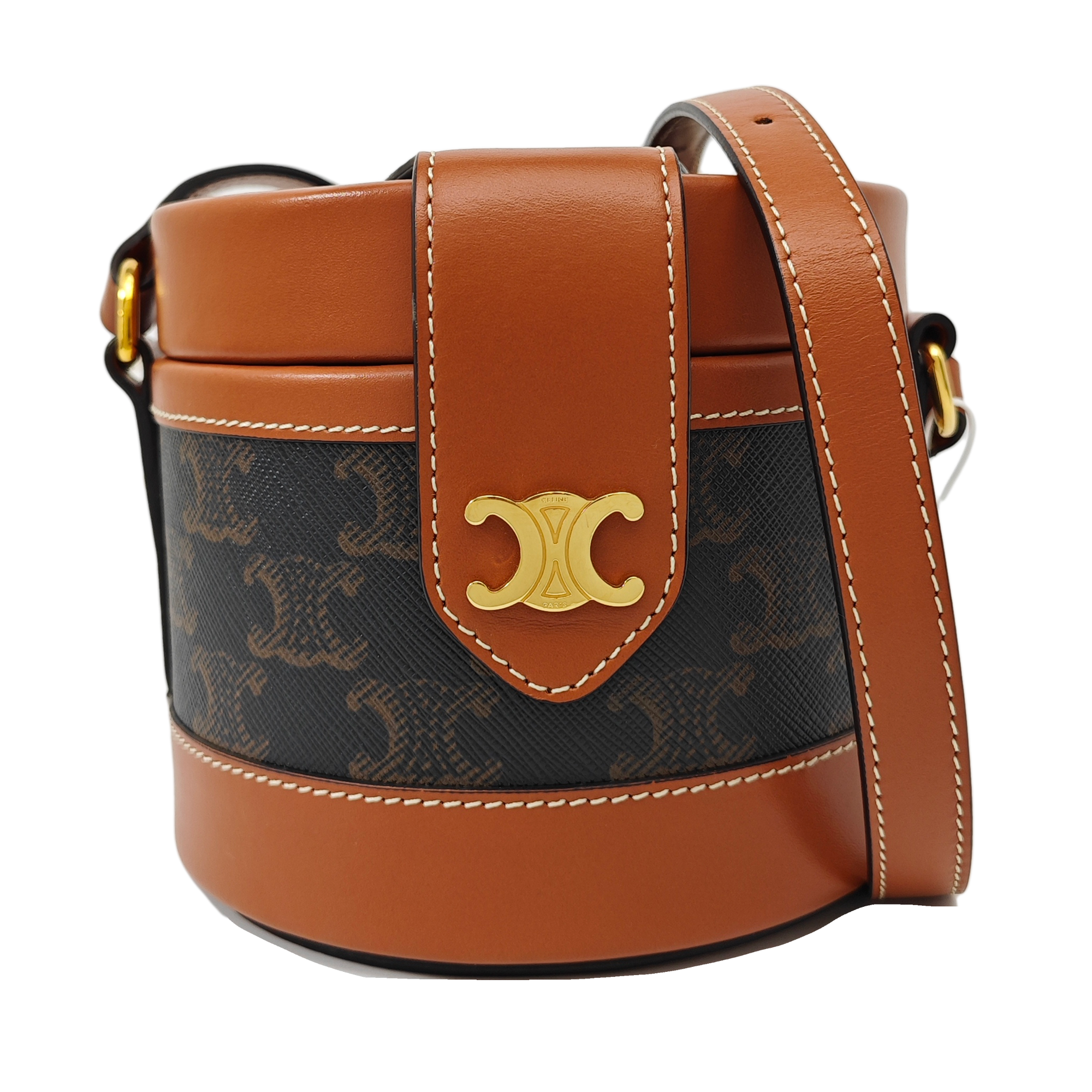 TRIOMPHE Small Coated Canvas Brown