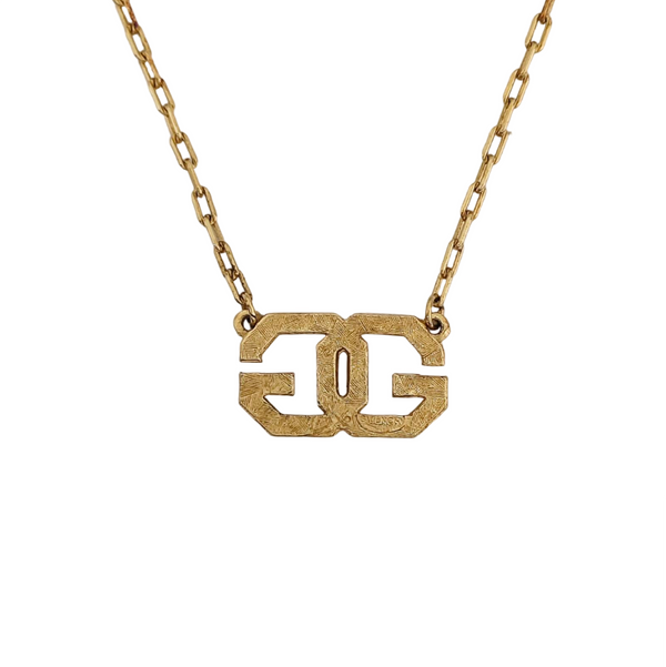 G Cube Metal Gold Necklace