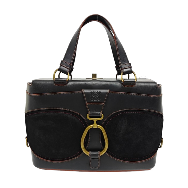 Calfskin Top Handle Bag Black