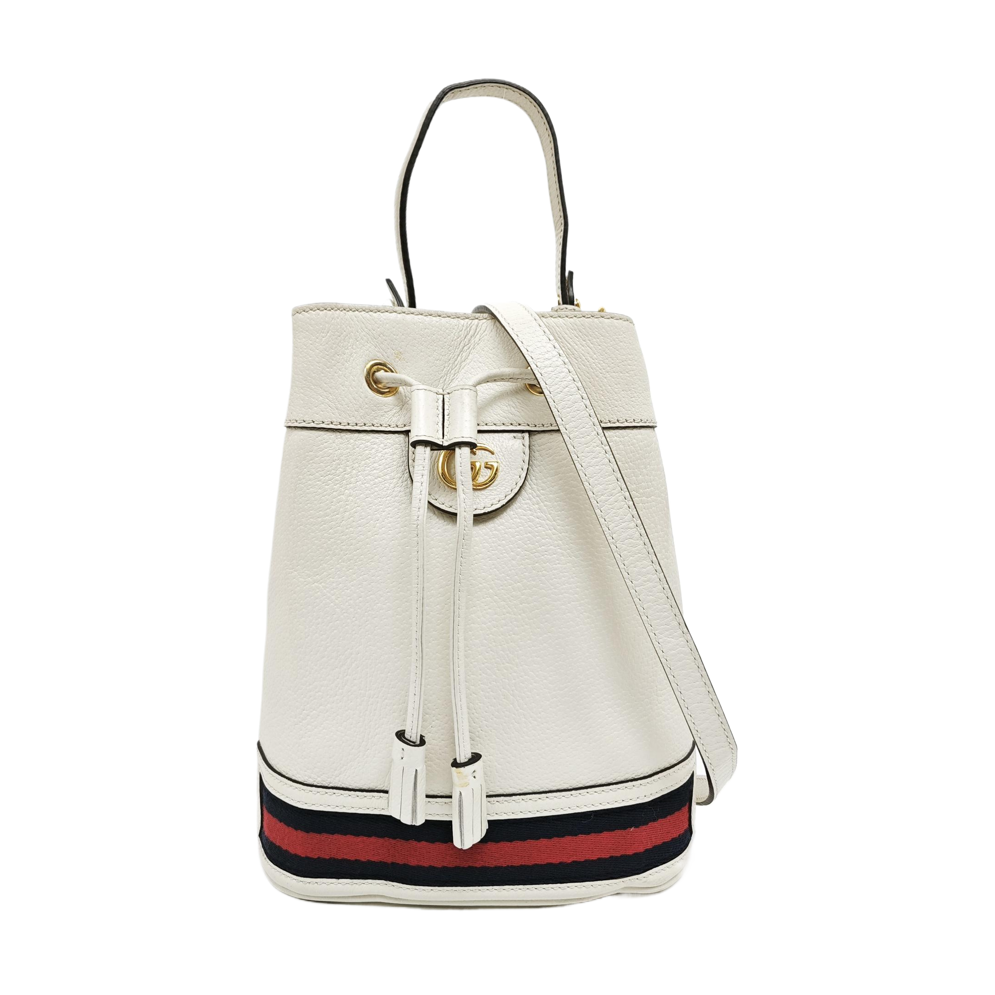 Authenticated pre-owned  Ophidia Small Calfskin White - Bucket Bag at Looply