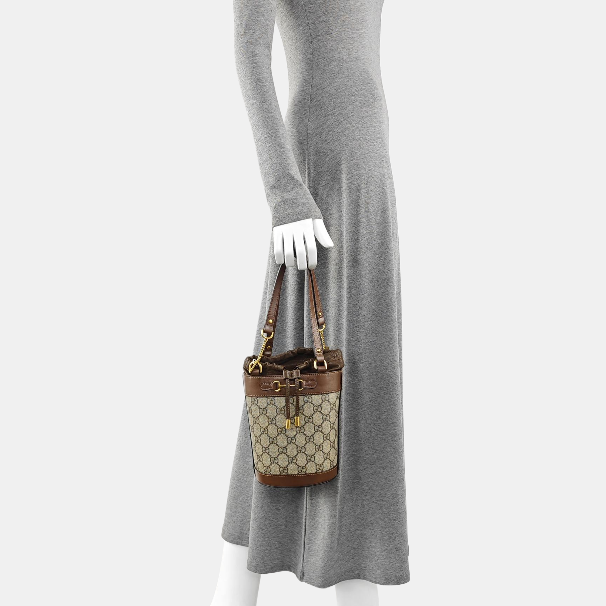 Horsebit 1955 Small Coated Canvas Beige