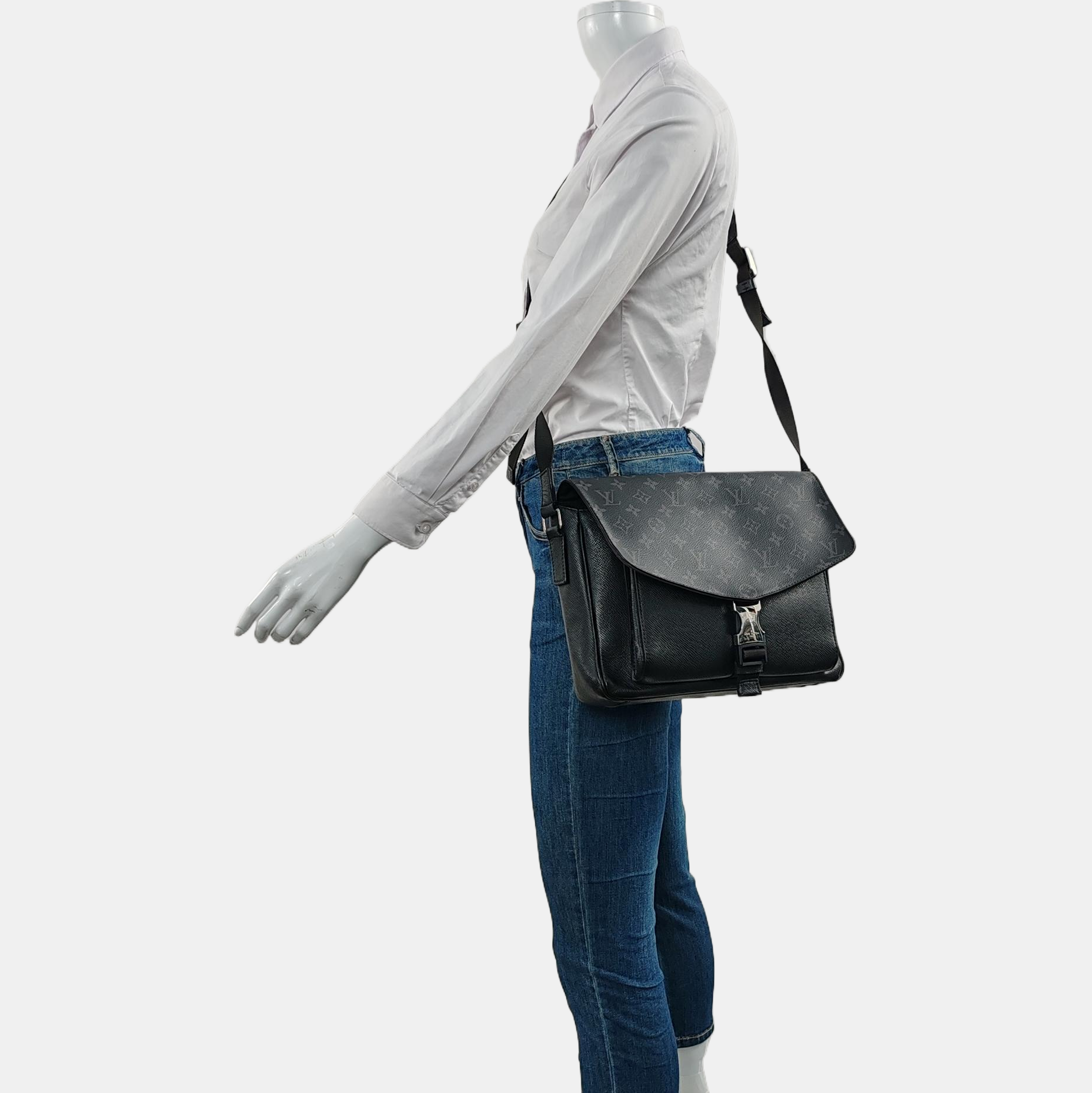 TAIGARAMA Monogram Coated Canvas Black