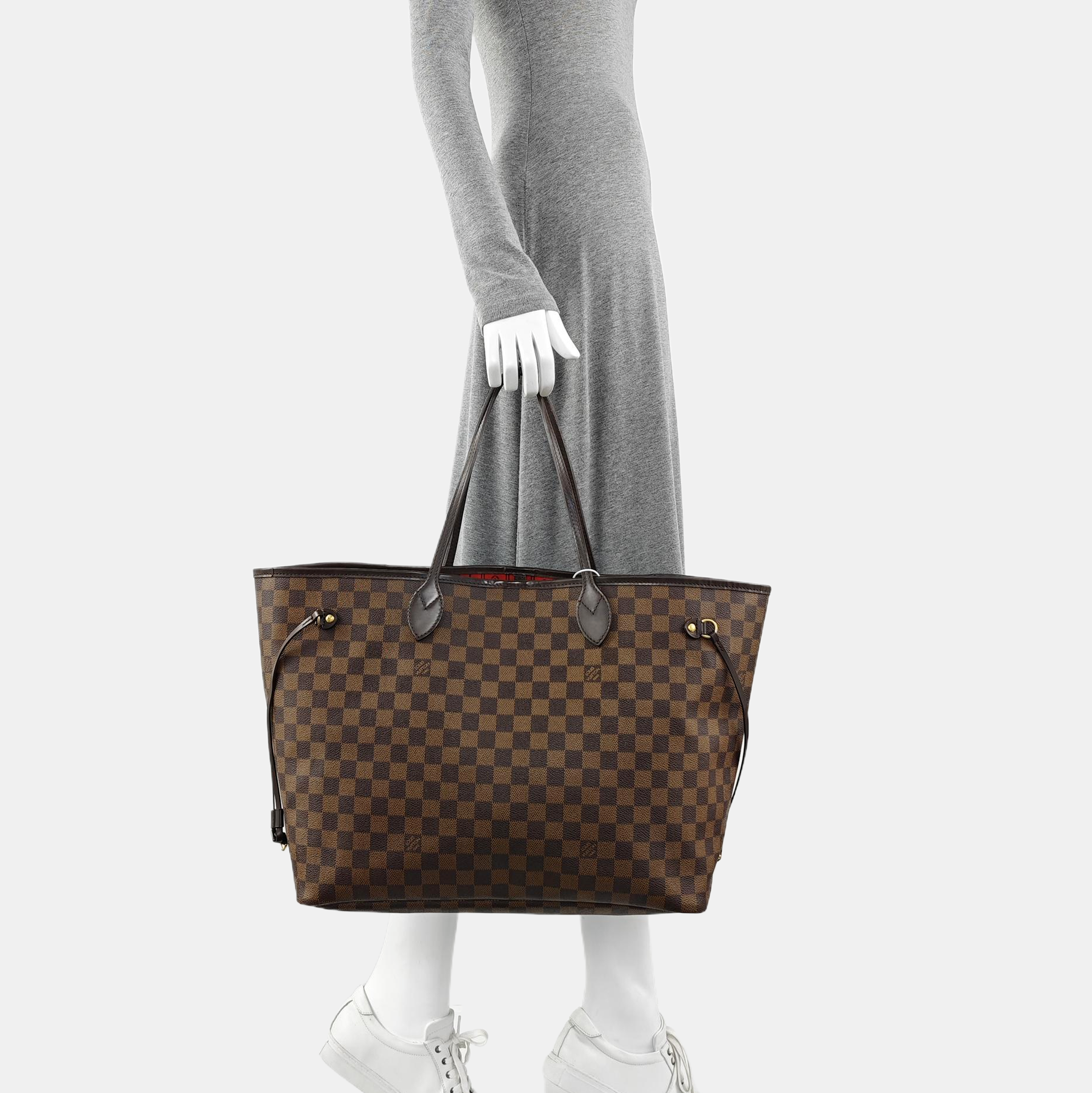NEVERFULL GM Damier Ebene Coated Canvas Brown