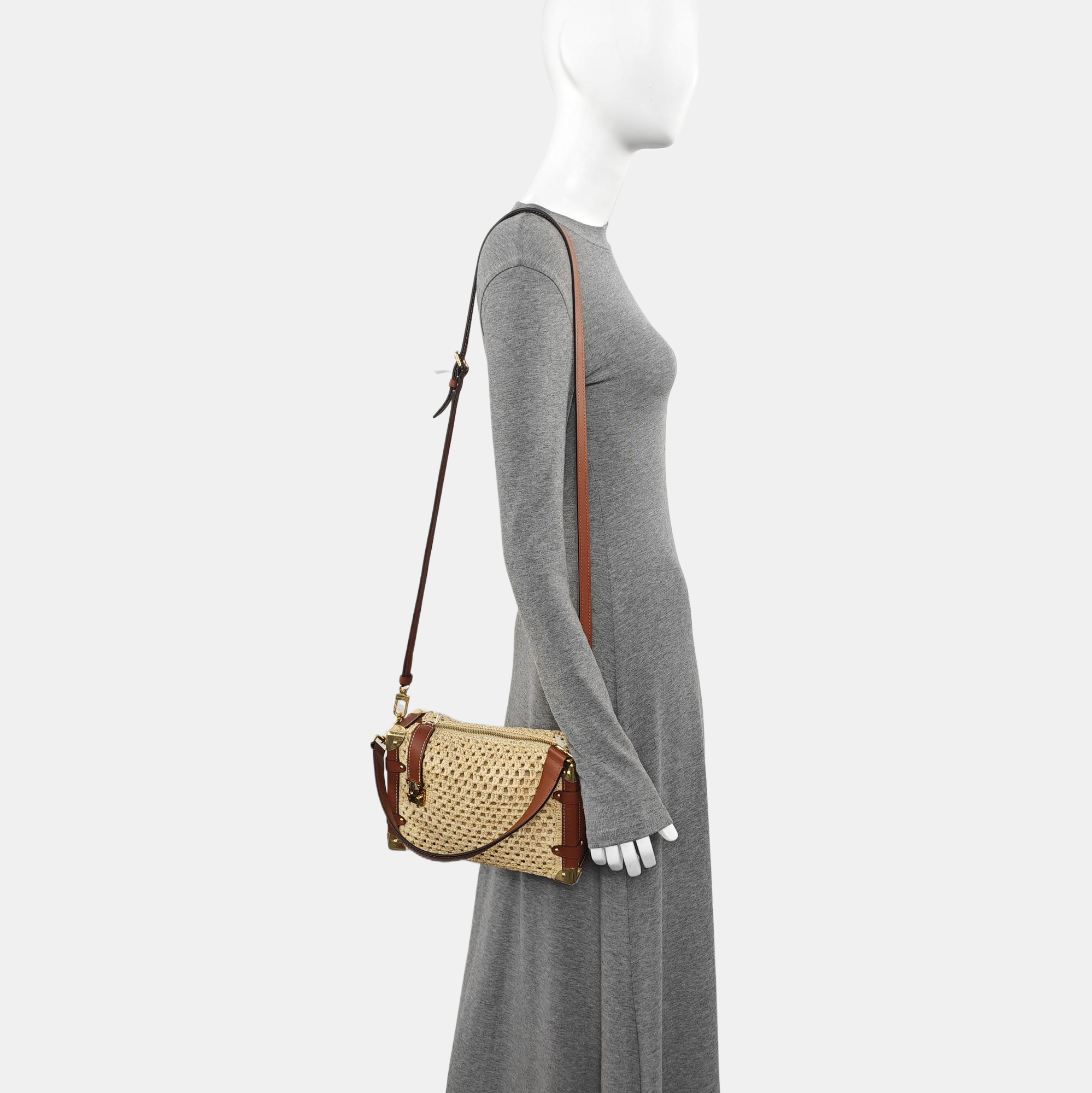 Straw Shoulder Bag MM Beige