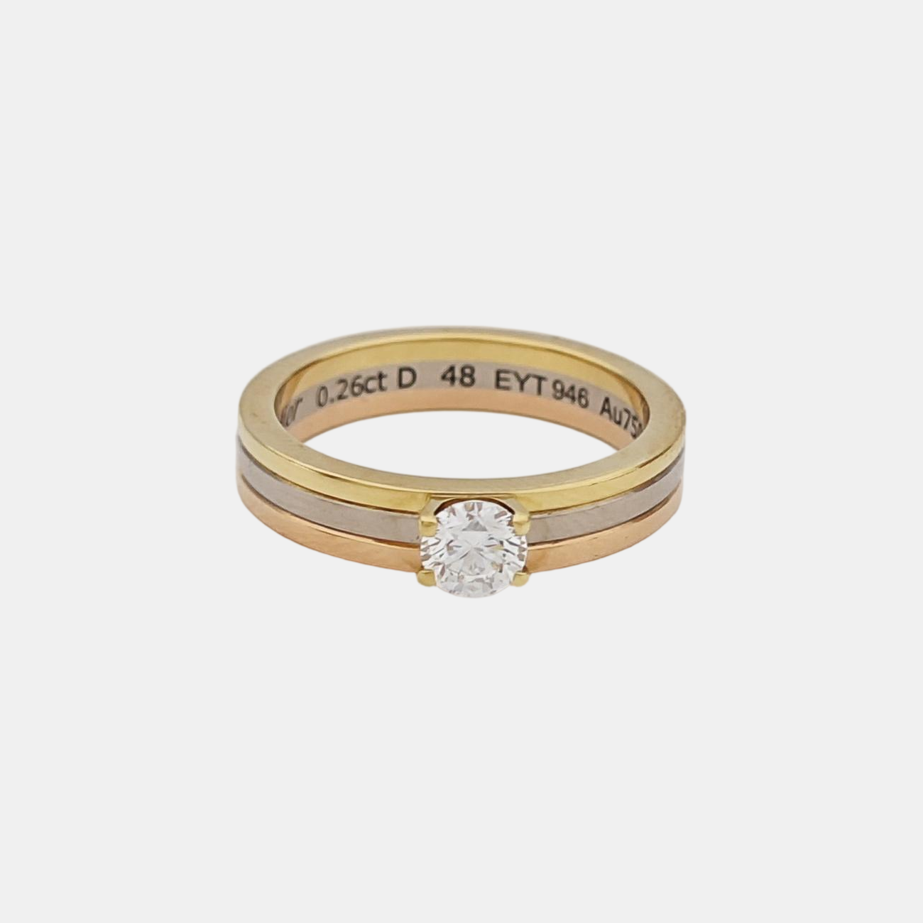 VENDÔME LOUIS CARTIER 18k White Gold Multicolor Ring EU 48