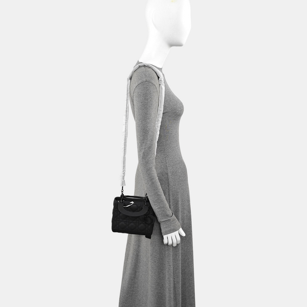 Lady Dior Mini Cannage Calfskin Black