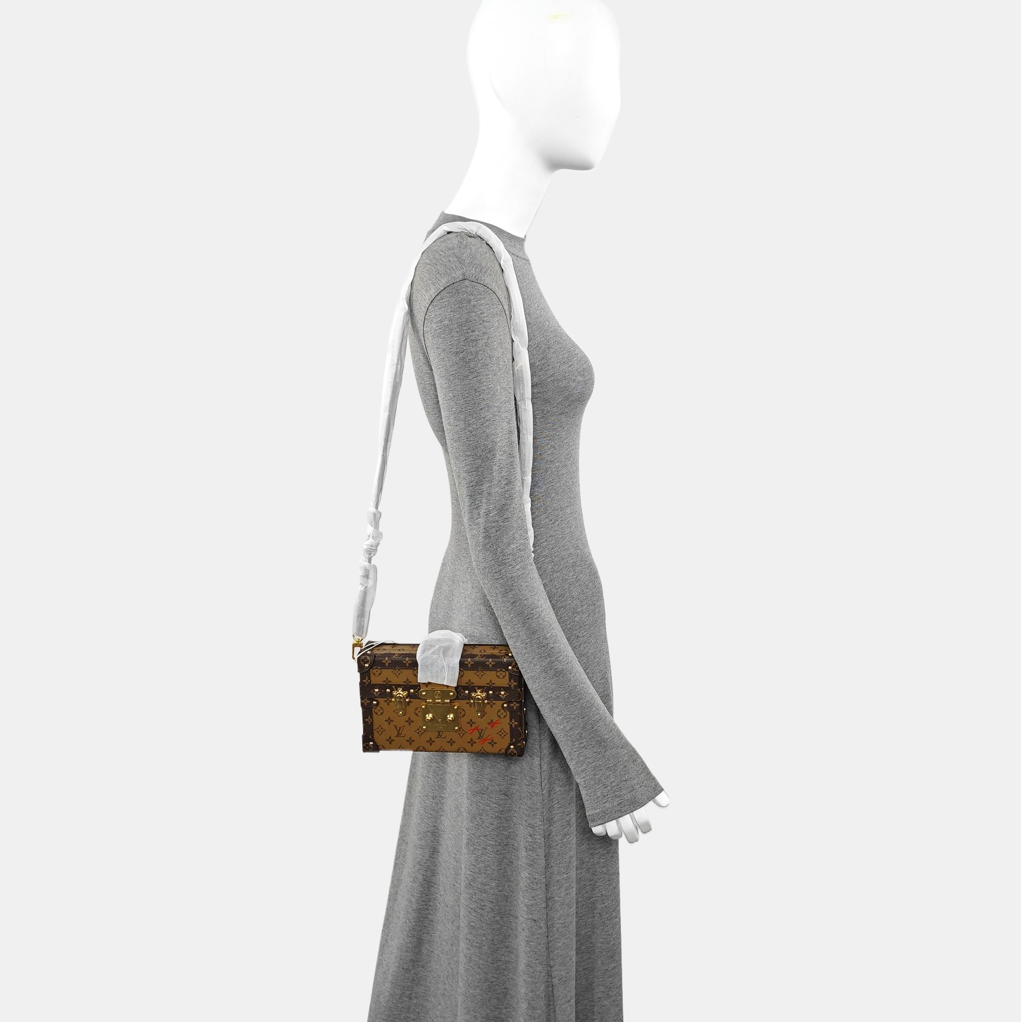 PETITE MALLE Monogram Coated Canvas Brown