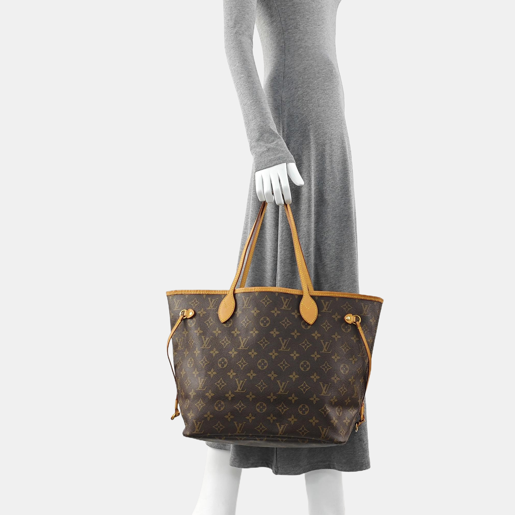 NEVERFULL MM Monogram Coated Canvas Brown