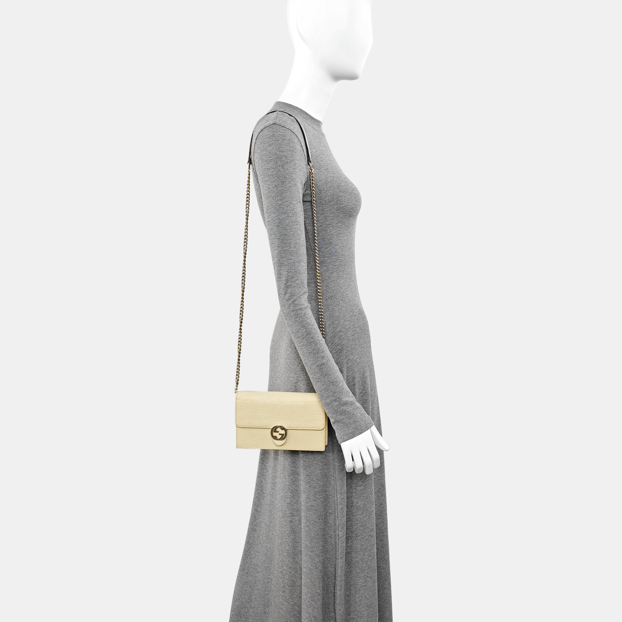 Interlocking G Small Calfskin Beige