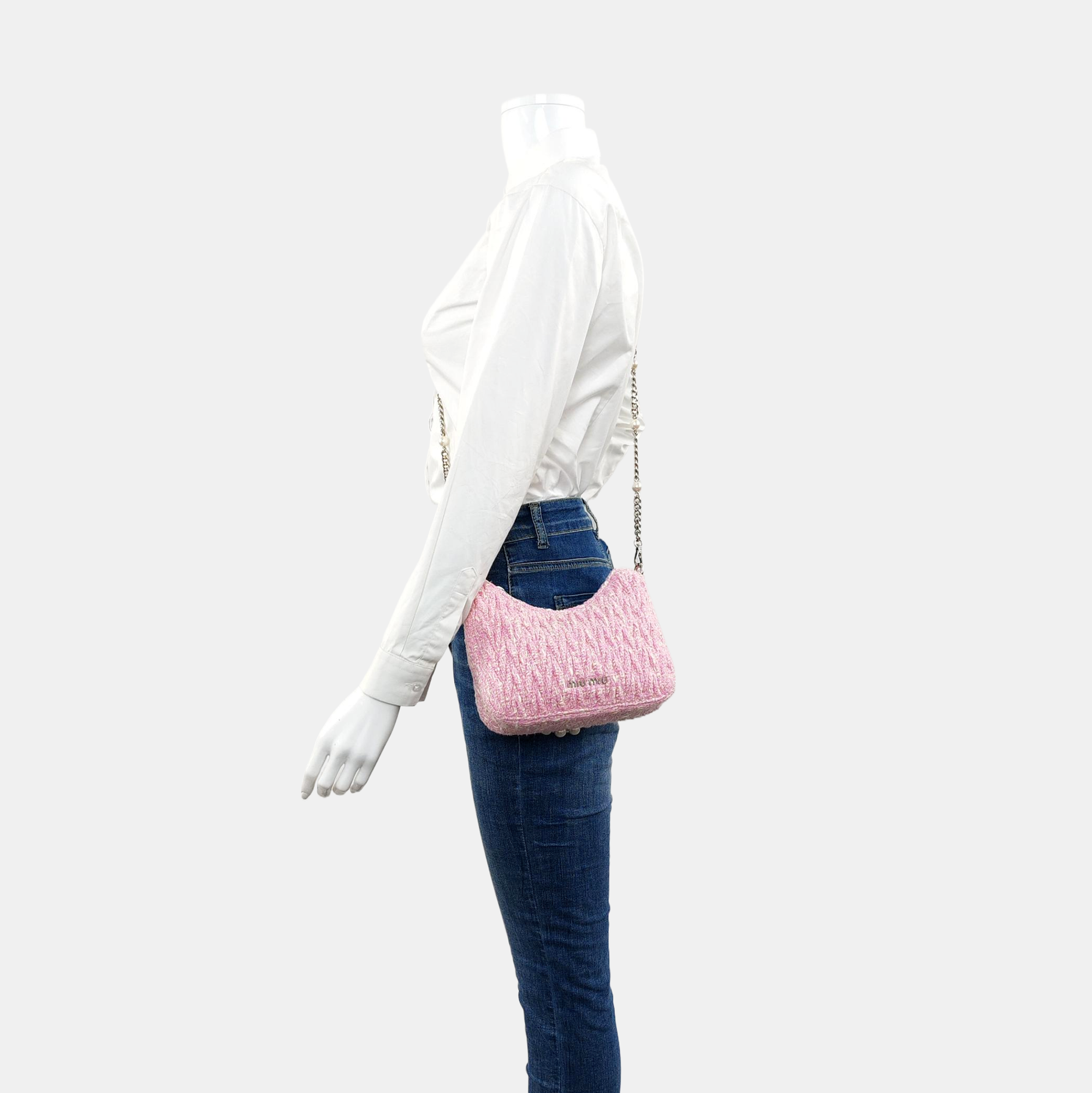 Fabric Crossbody Bag Pink