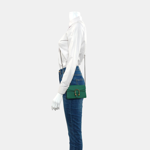 Authenticated pre-owned  Dionysus Super Mini Calfskin Green - Shoulder Bag at Looply