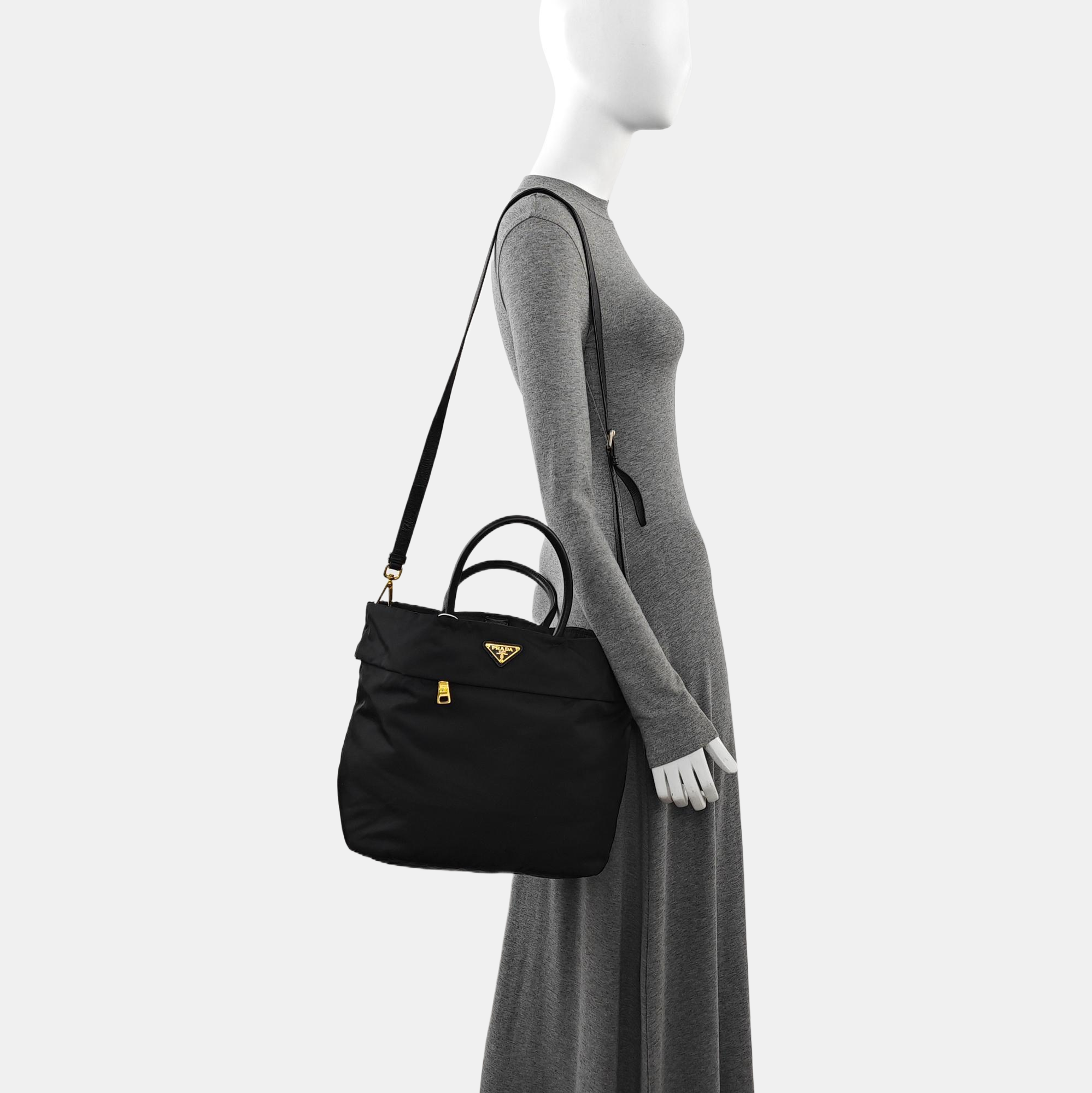 Nylon Shoulder Bag Black