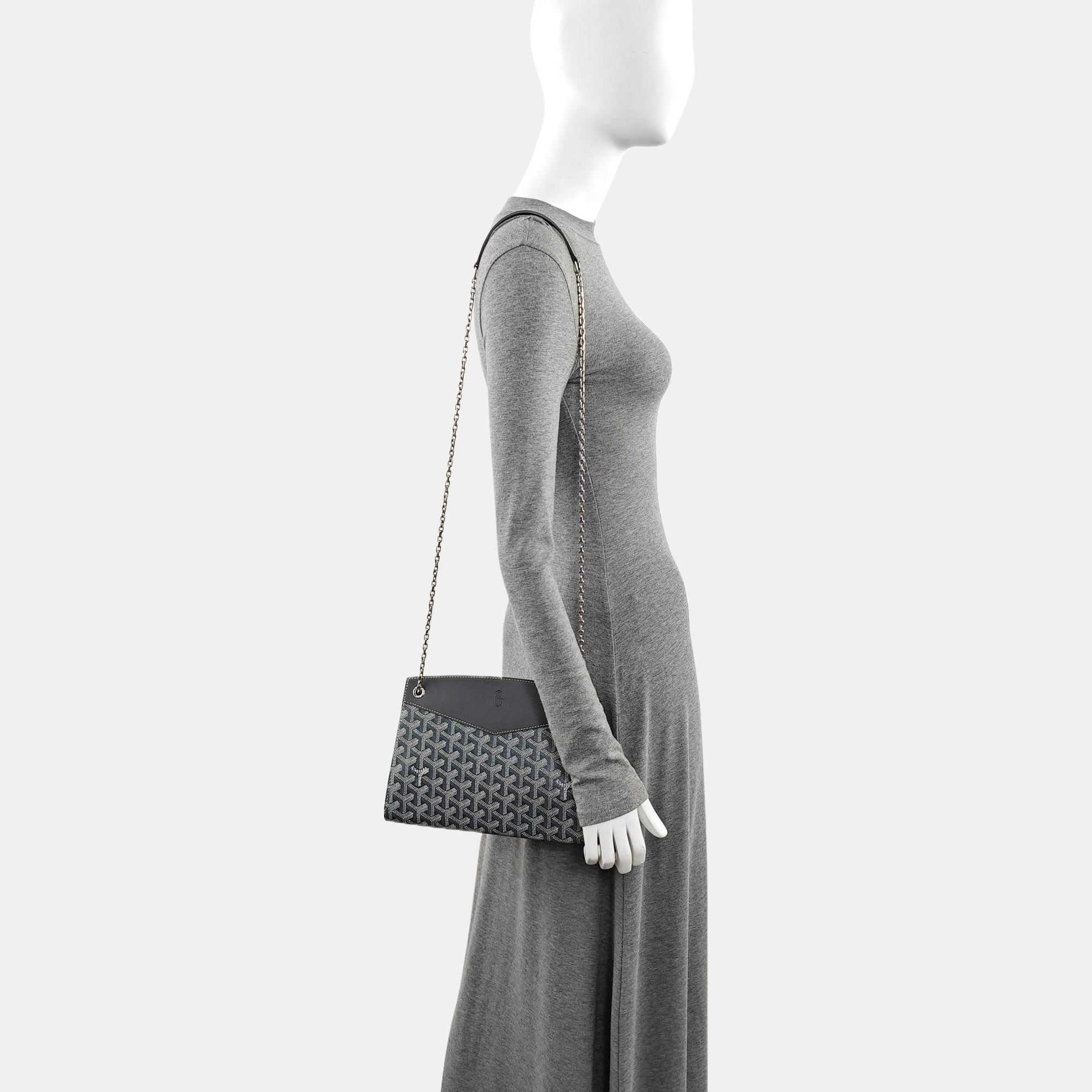 Coated Canvas Shoulder Bag Gray