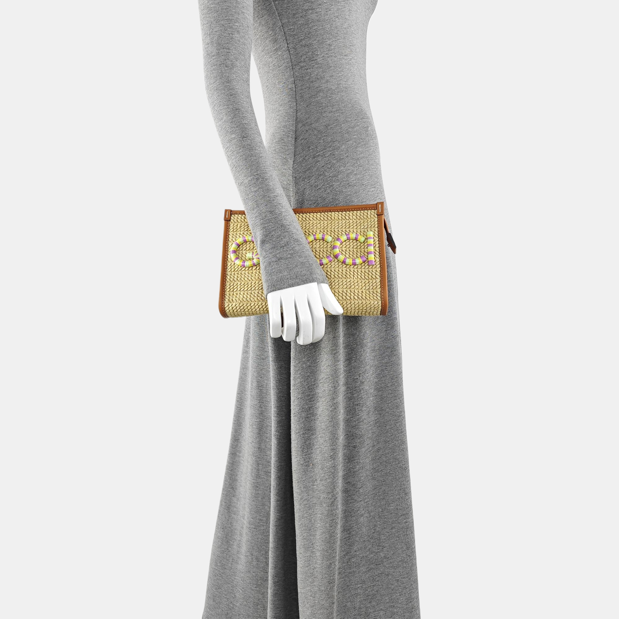 Straw Clutch Brown