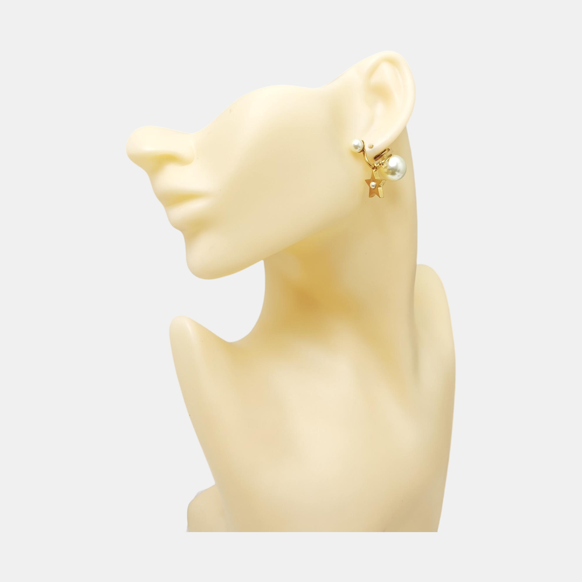 J'adior Metal White Clip On Earrings