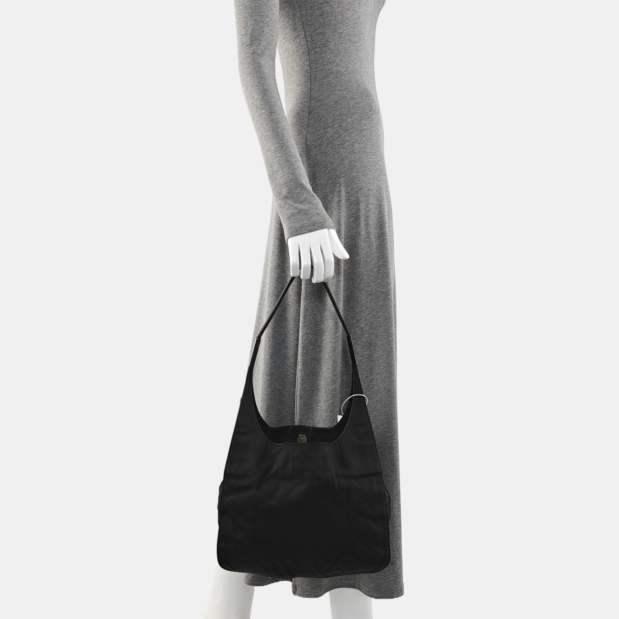 Fabric Shoulder Bag Black