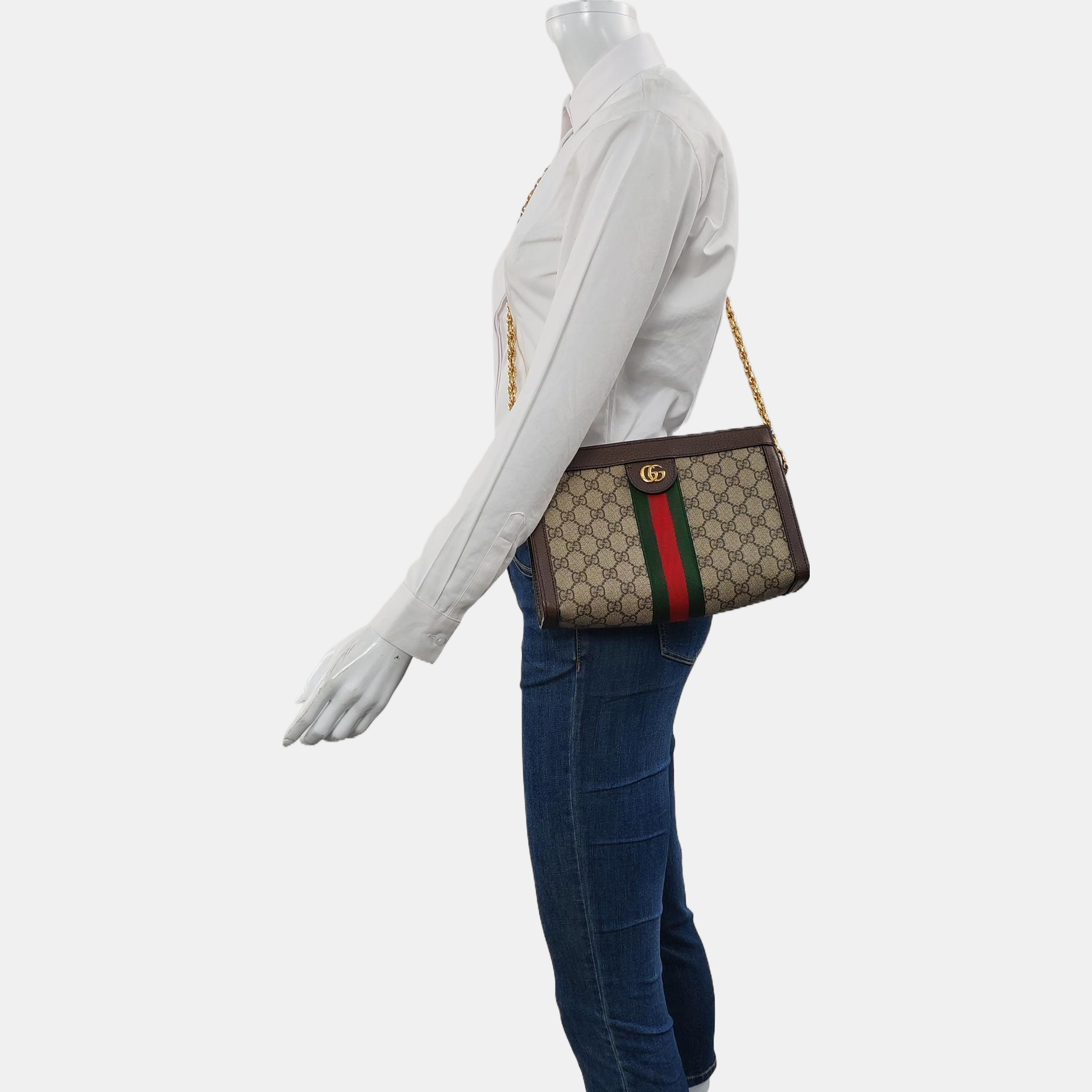 Authenticated pre-owned  Ophidia Small Monogram Coated Canvas Beige - Shoulder Bag at Looply