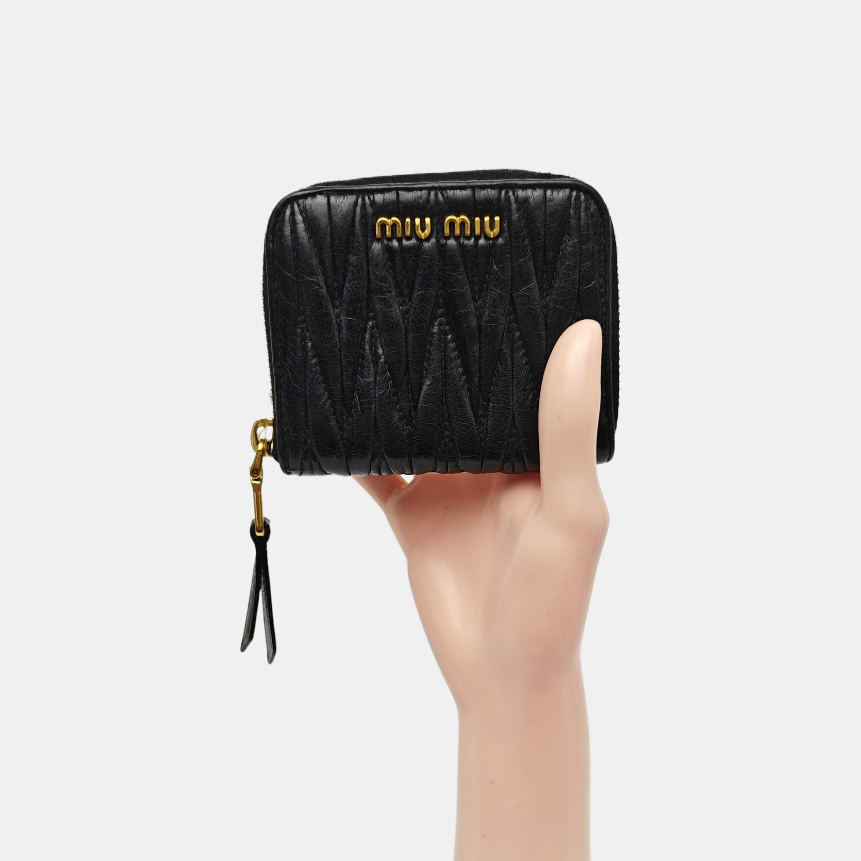 Quilted Lambskin Card Holder Black