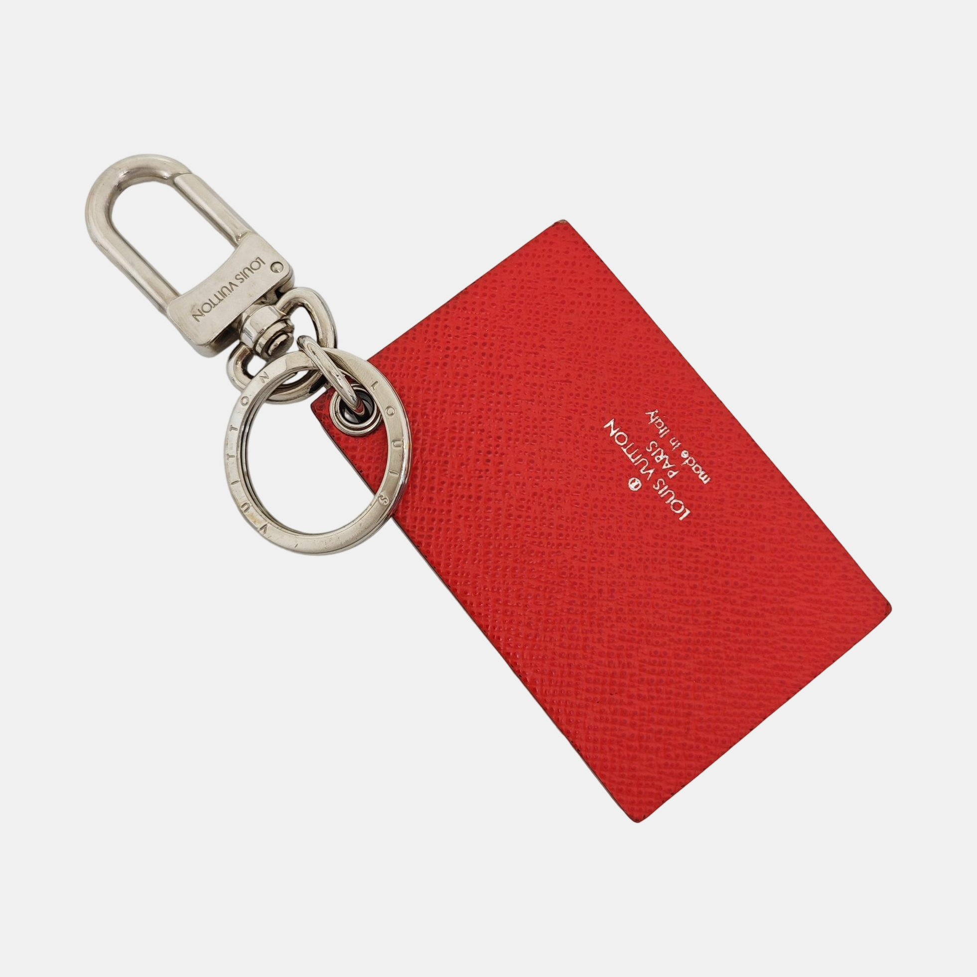 Leather Bag Charm Red