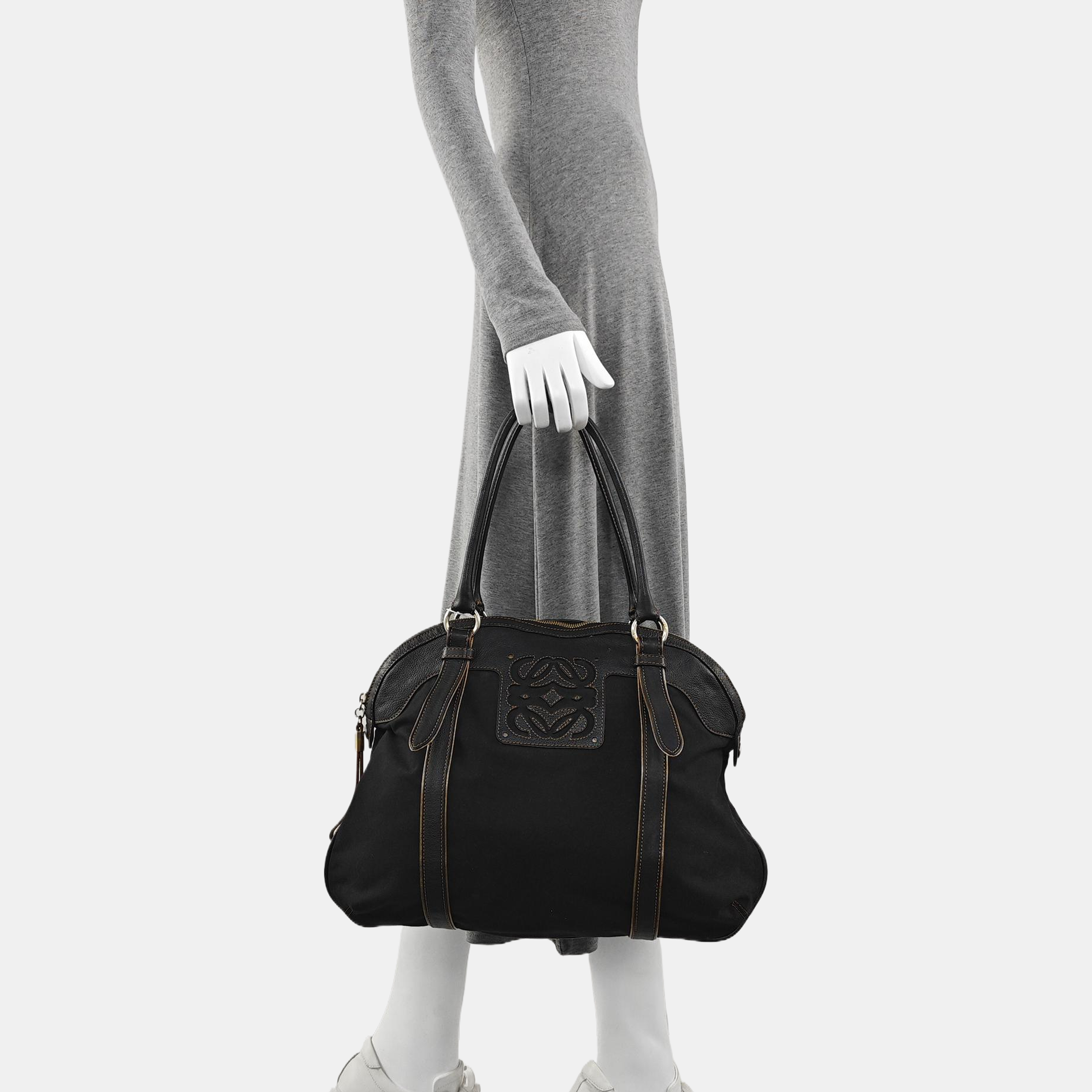 Canvas Top Handle Bag Black