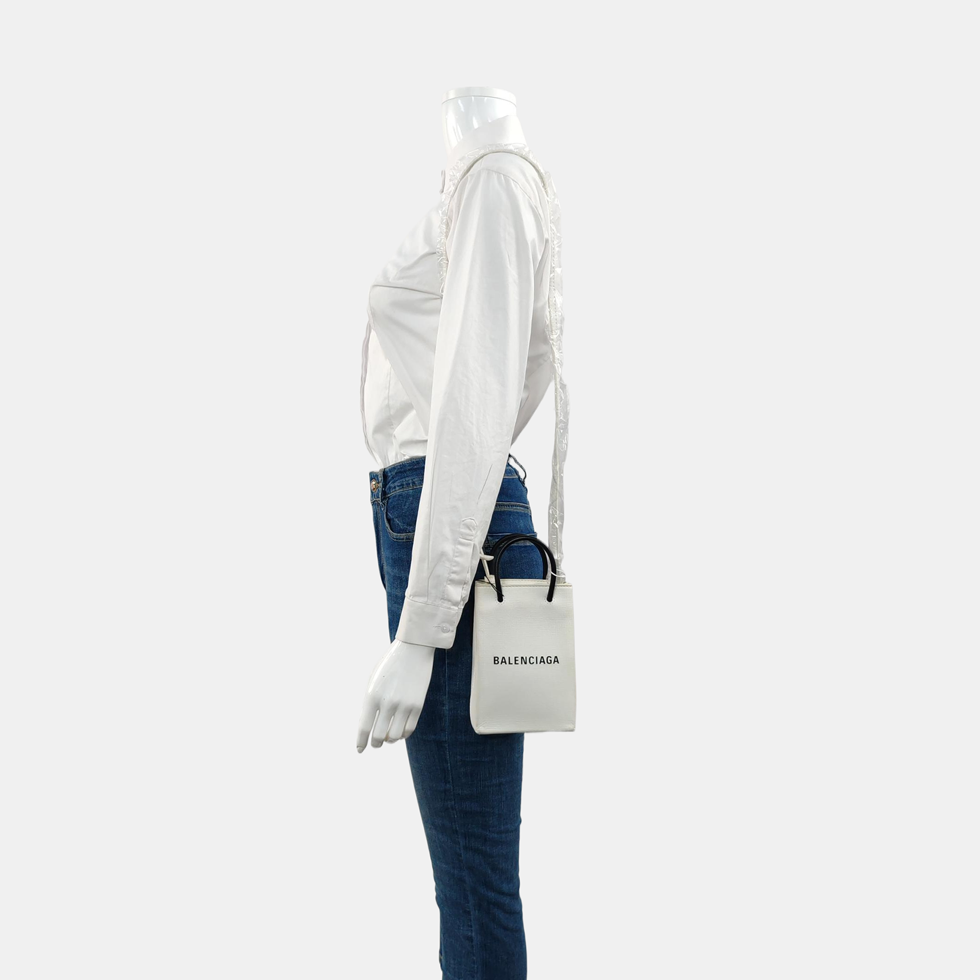 Shopping Bag Calfskin White