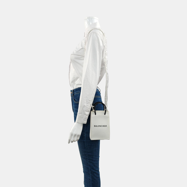 Shopping Bag Calfskin White