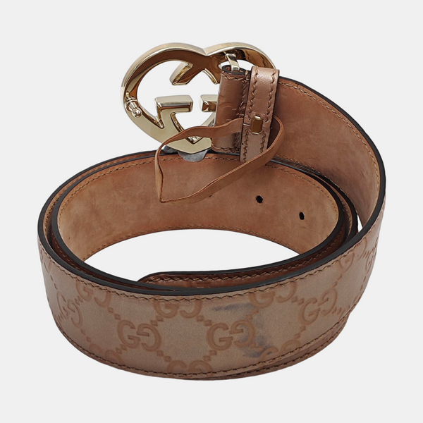 Leather Belt Beige