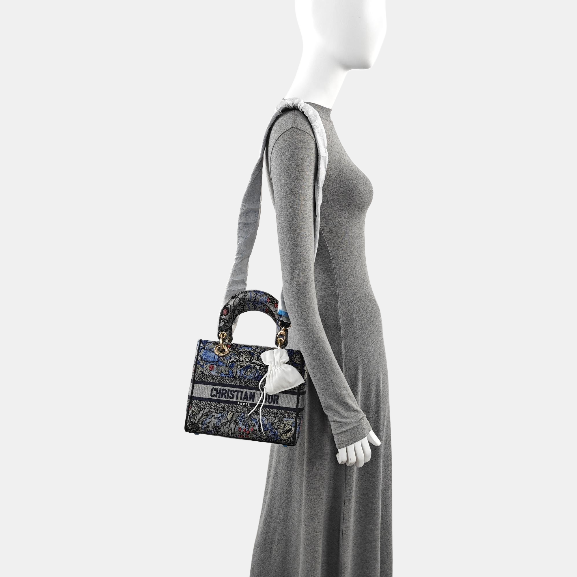 Authenticated pre-owned  Lady D-Lite Medium Canvas Multicolor - Shoulder Bag at Looply