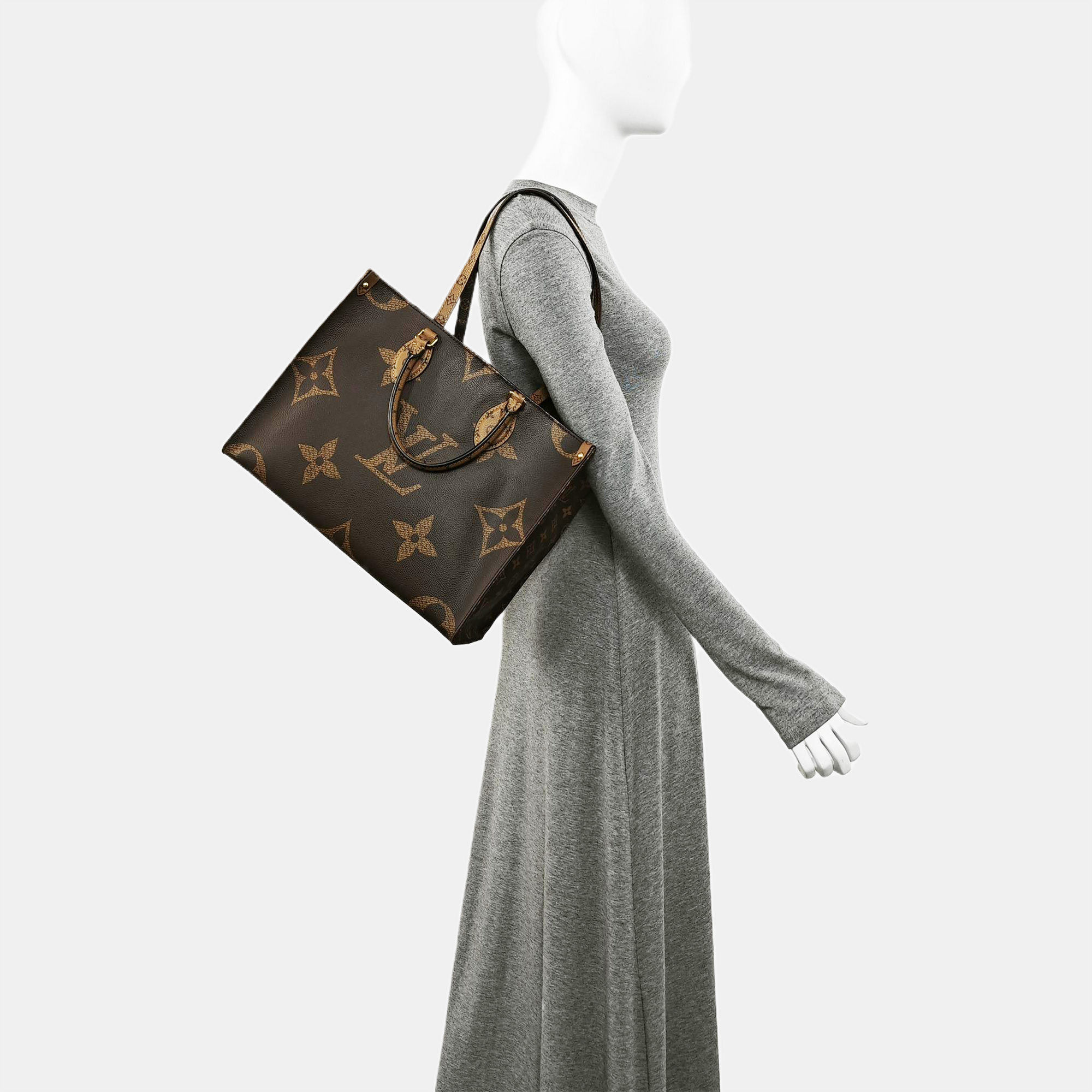 ONTHEGO MM Monogram Coated Canvas Brown