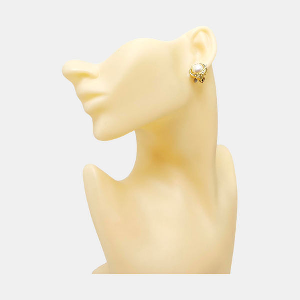 Metal White Clip On Earrings