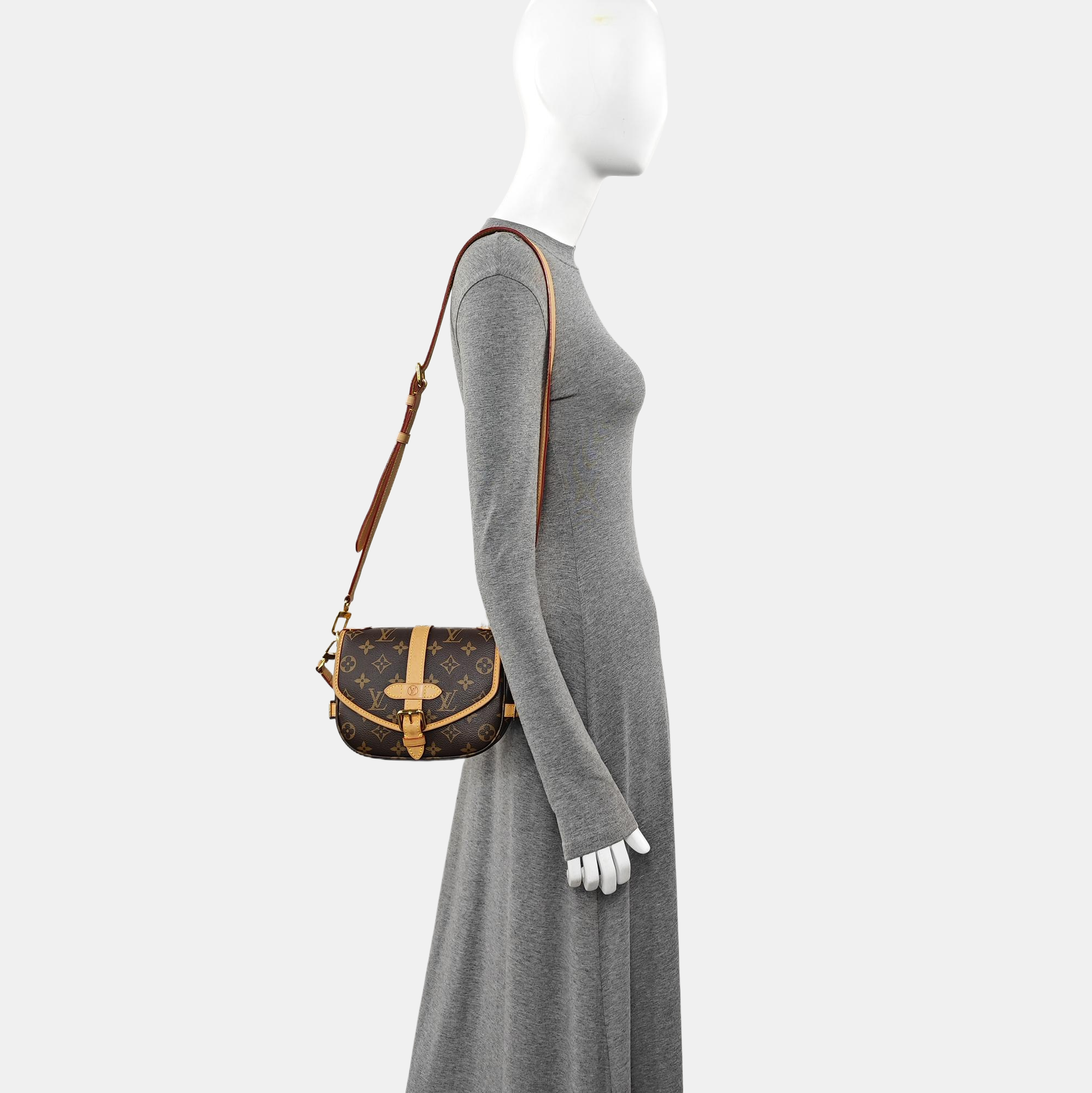SAUMUR BB Monogram Coated Canvas Brown