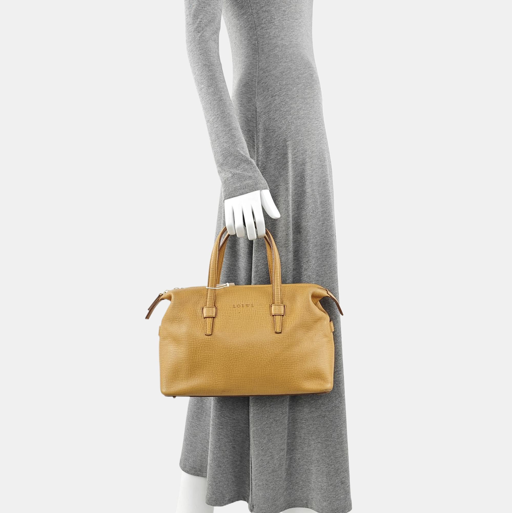 Calfskin Top Handle Bag Brown