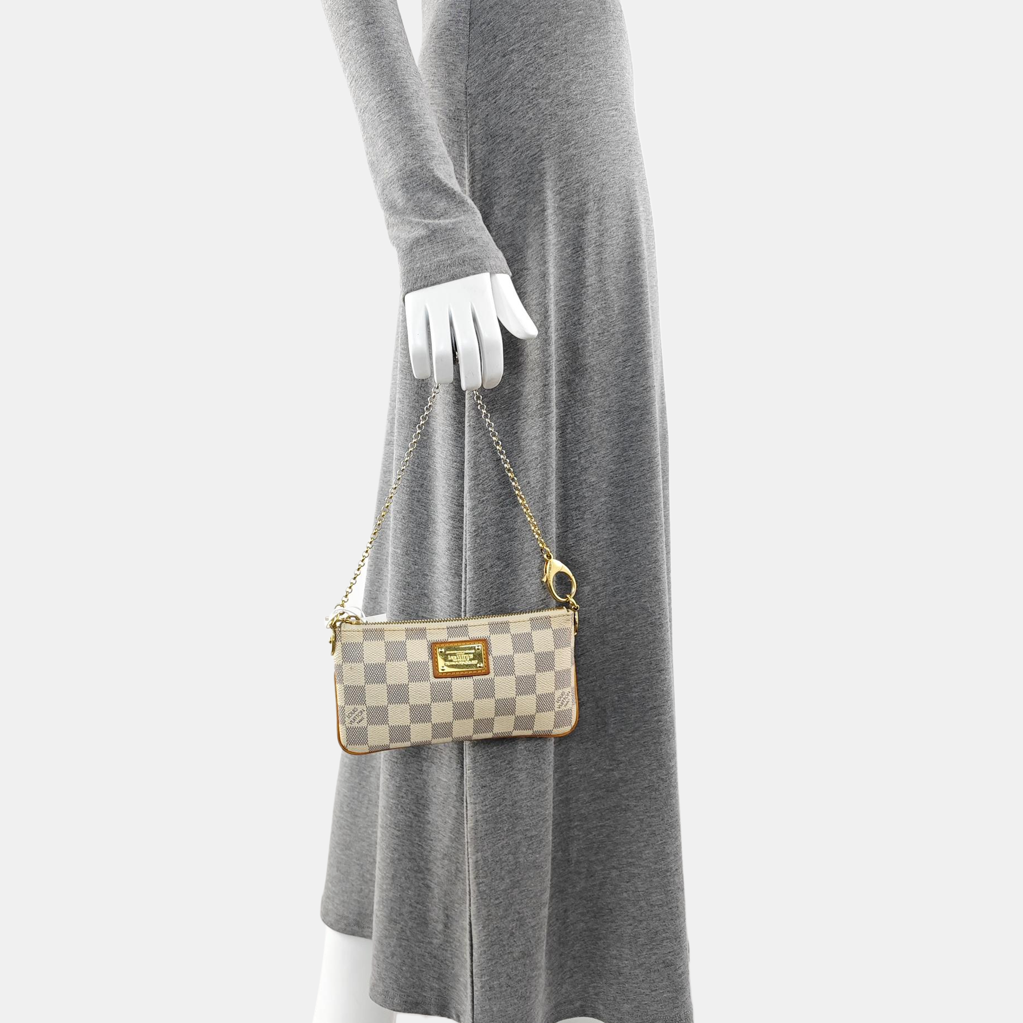 VINTAGE MILLA MM Damier Azur Coated Canvas White