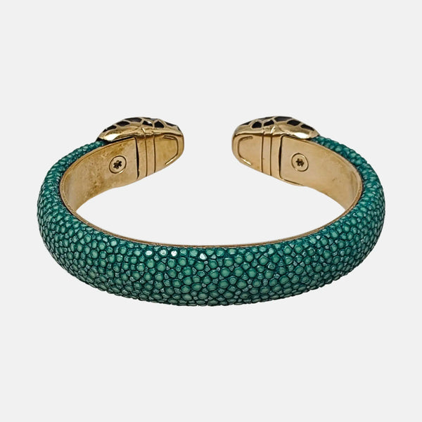 SERPENTI Brass Green Bangle