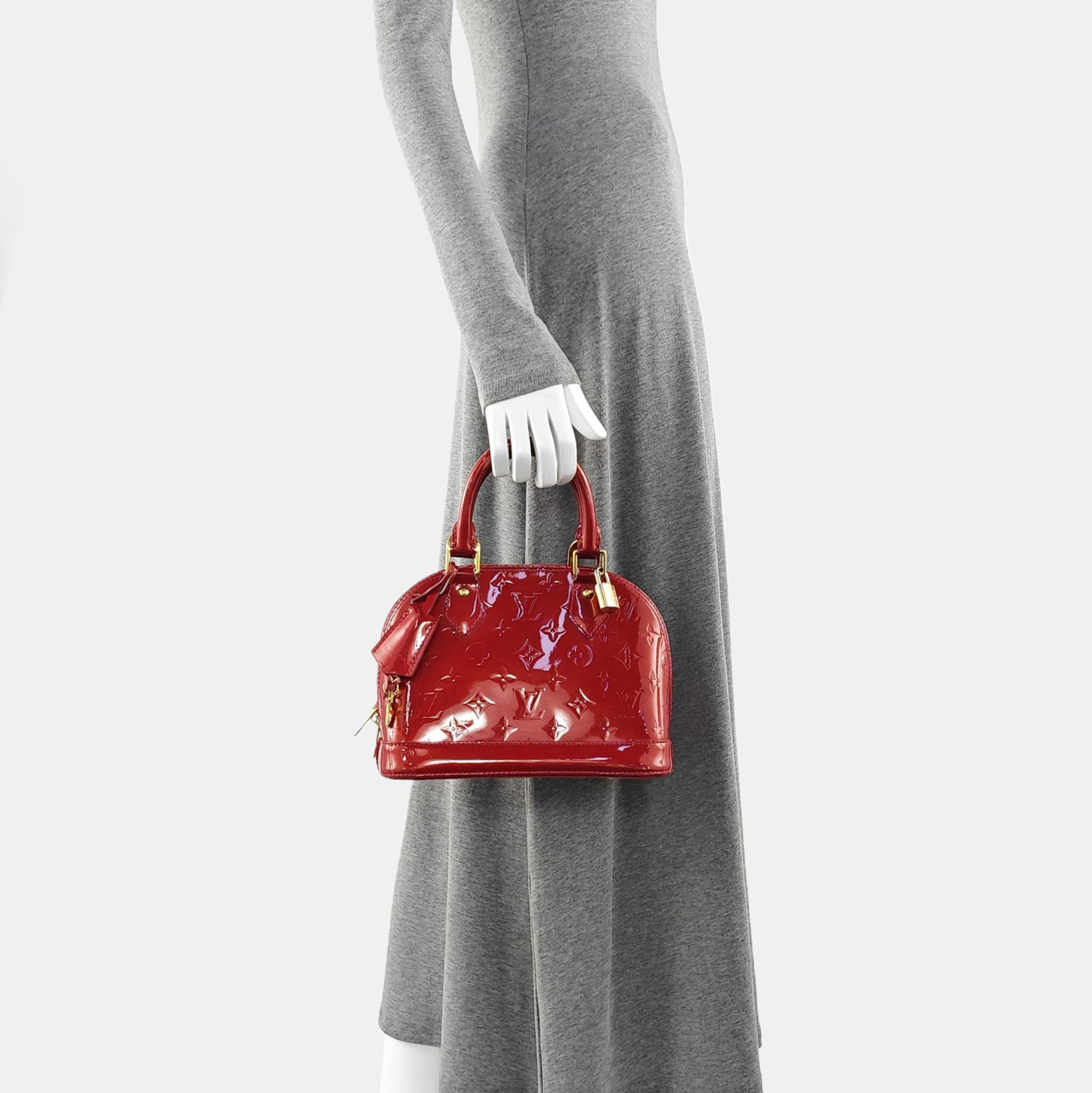 ALMA BB Monogram Patent Leather Red