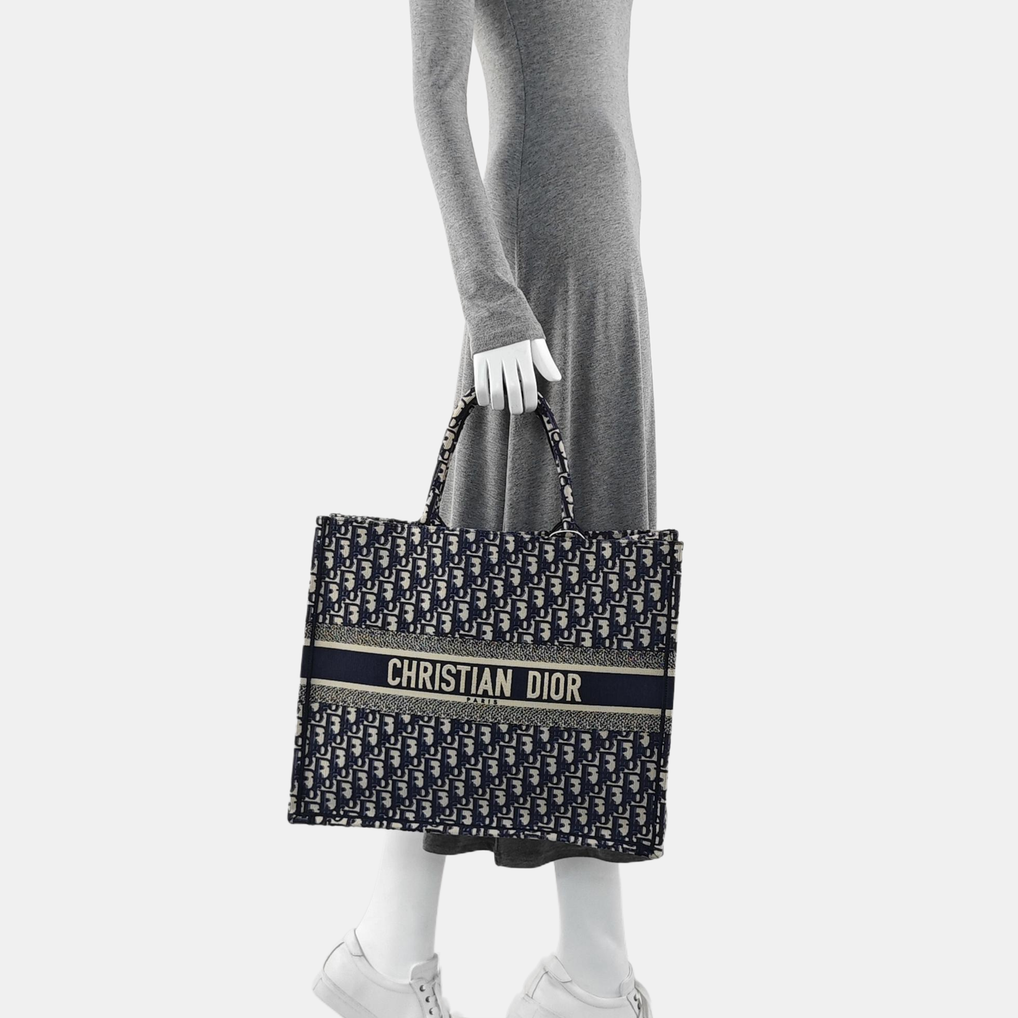 Book Tote Large Oblique Canvas Blue