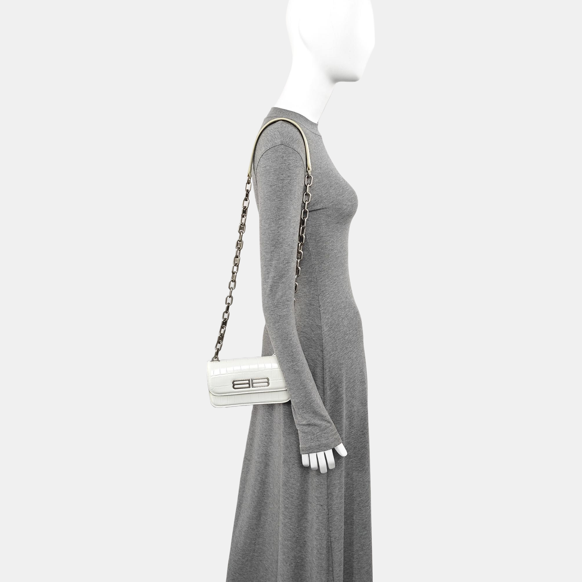 Calfskin Shoulder Bag White