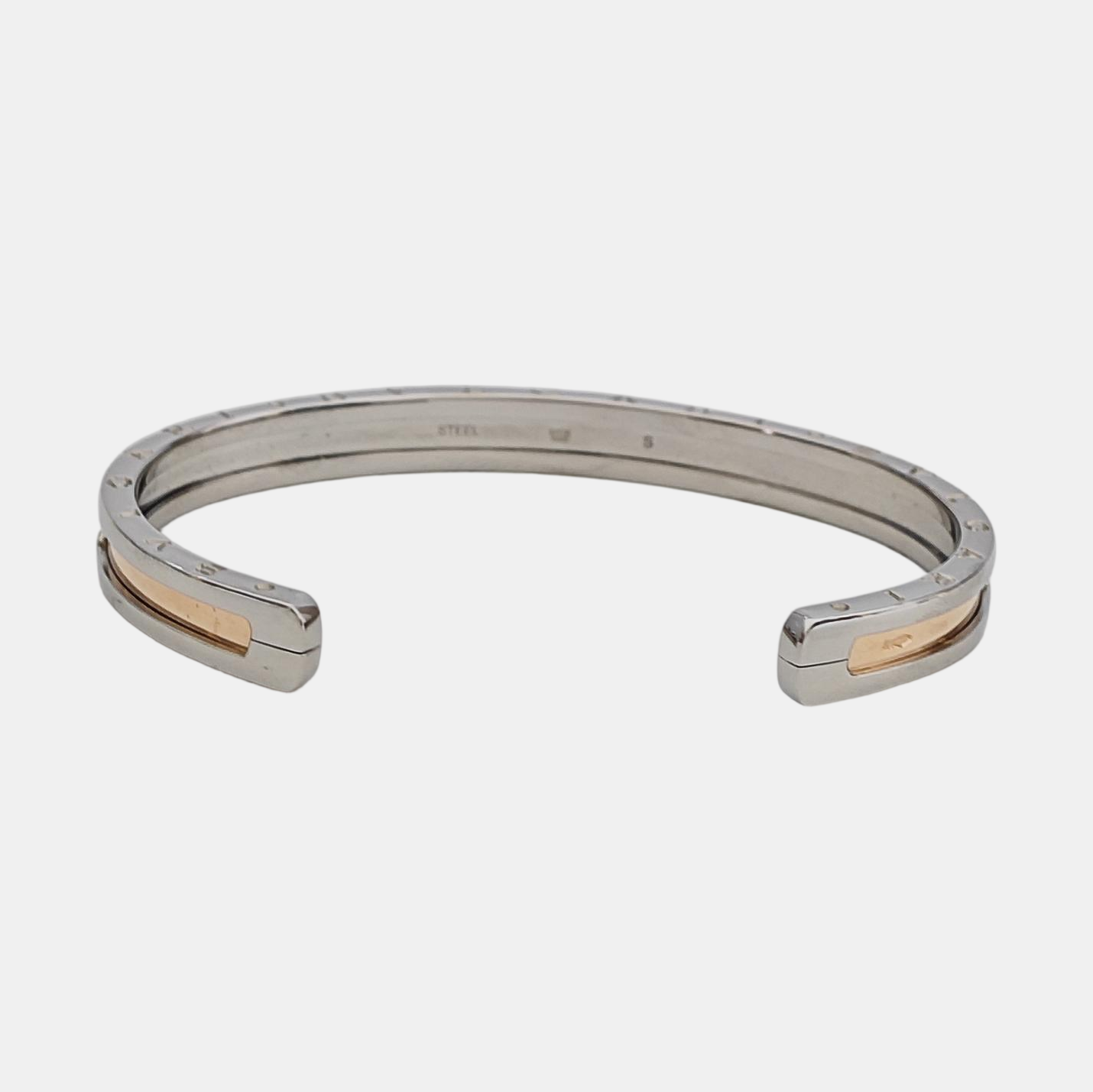 B.ZERO1 18k Rose Gold Silver Bangle