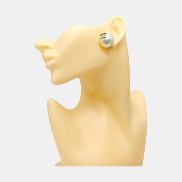 Metal White Stud Earrings