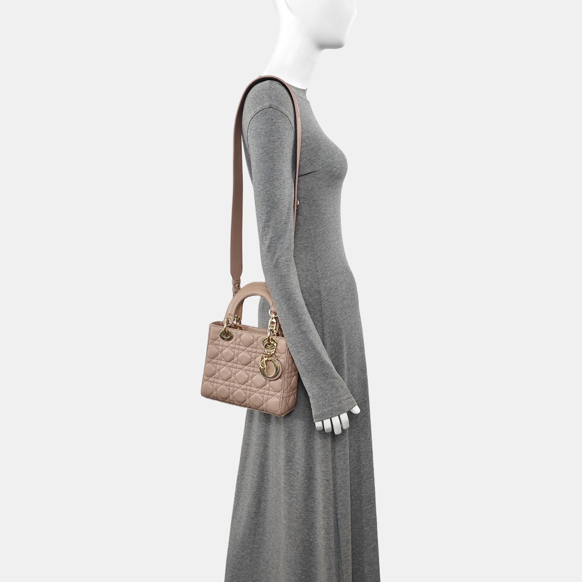 Lady Dior Small Cannage Lambskin Pink