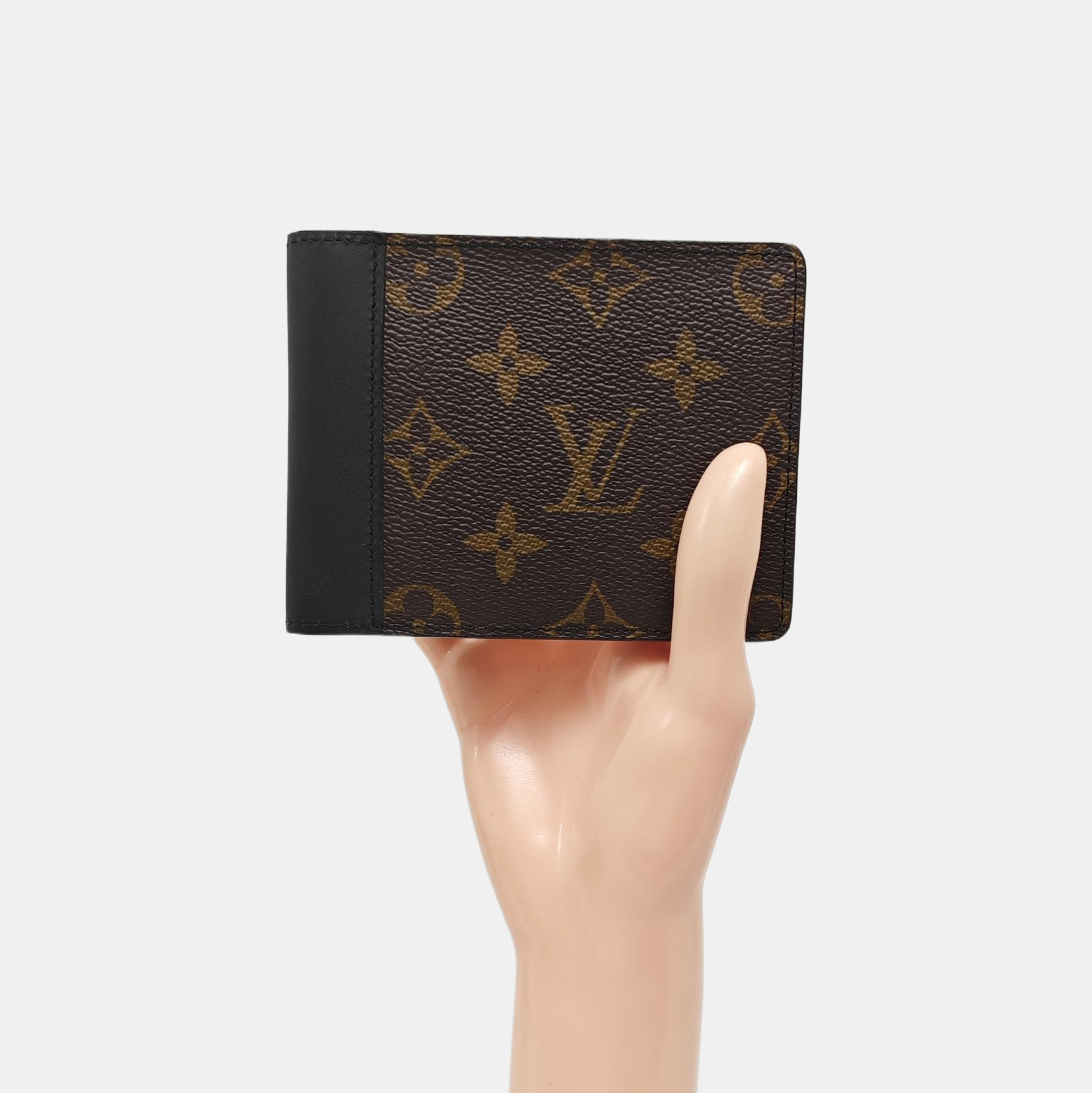 GASPAR Mini Monogram Coated Canvas Brown Card Holder