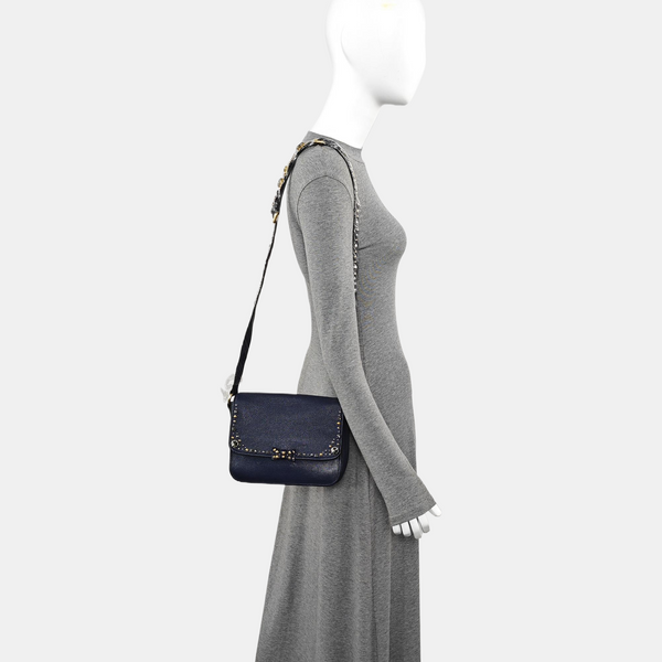 Calfskin Shoulder Bag Blue