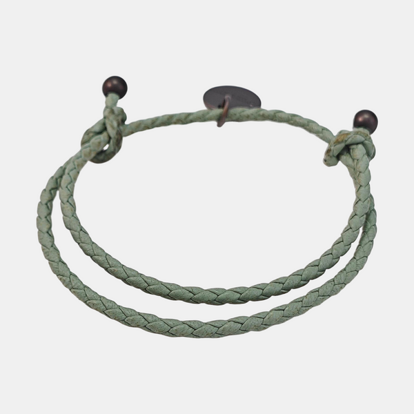Leather Green Bangle