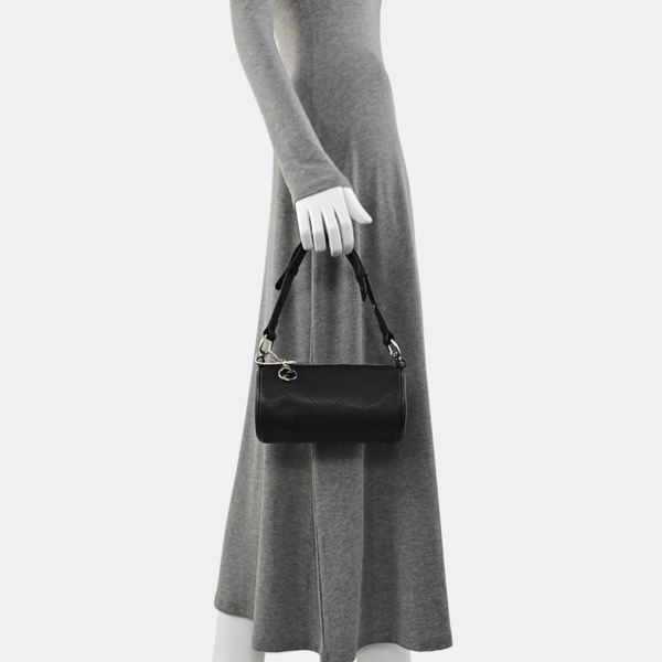 Quilted Calfskin Top Handle Bag Mini Black